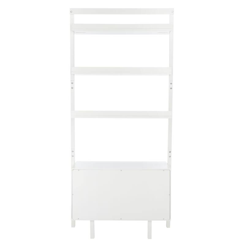 SAFAVIEH Fadime Natural/Charcoal 3-Shelf 1 Door Etagere - 32" W x 15.4" L x 72" H - 32Wx15Dx72H