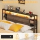 preview thumbnail 56 of 75, Bed Frame with Charging Station and RGB LED Lights, Sturdy Platform Bed with Storage Headboard,