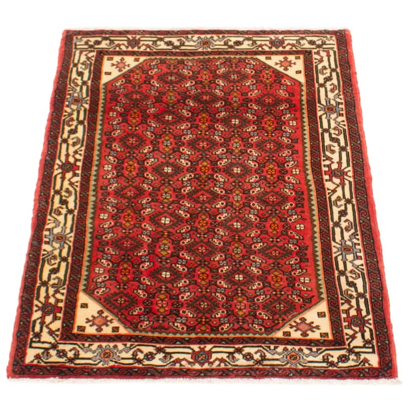 ECARPETGALLERY Hand-knotted Andelz Red Wool Rug - 3'3 x 4'11