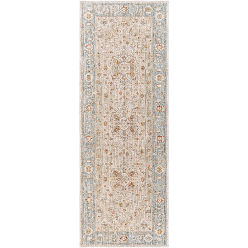 Betty Classic Medallion Area Rug - 2' 7" x 7' 3" - Beige/Denim
