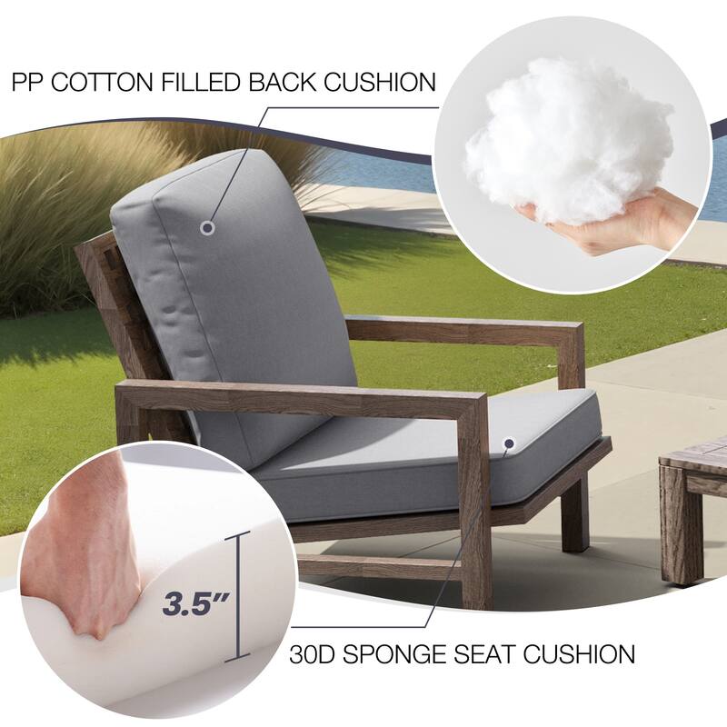 22''D x 21''W x 3.5''T Patio Fabric Outdoor Seat Cushions Set (Seat & Back)