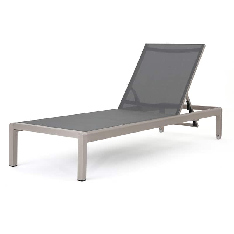 Cape Coral Outdoor Aluminum Adjustable Chaise Lounge by Christopher Knight Home