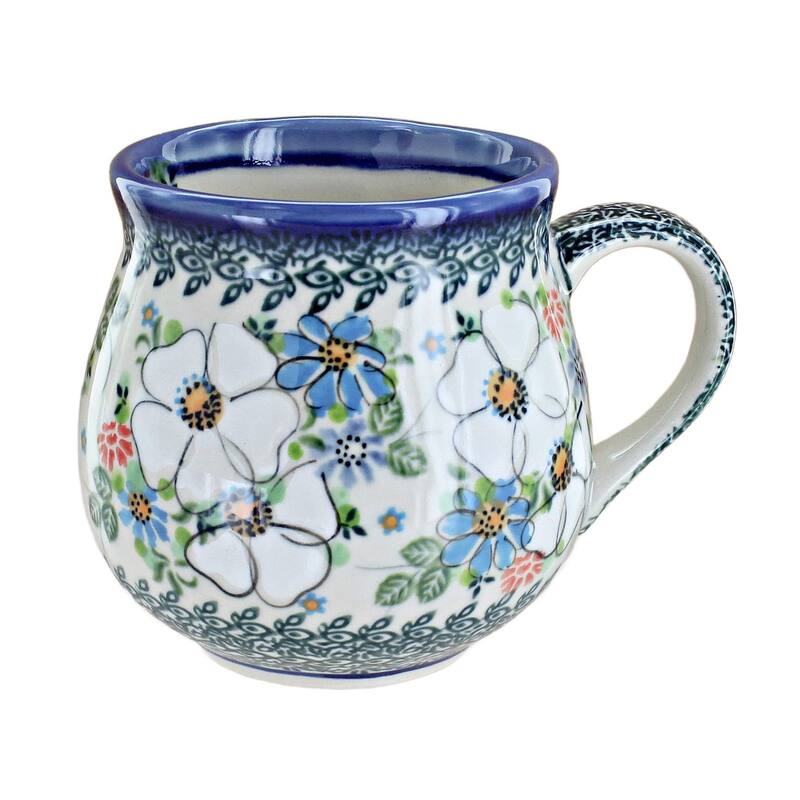 Blue Rose Polish Pottery K04D Galia Large Bubble Mug