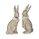 preview thumbnail 2 of 2, 7.5" Resin Bunny With Floral Collar Set of 2