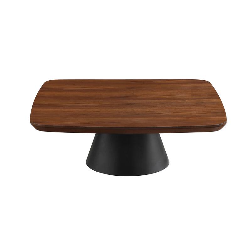 Eliana 2pc Coffee Table Set, Walnut Brown, Black Metal Frame