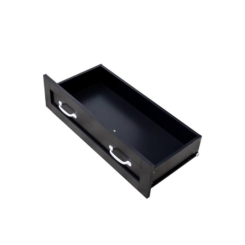 Anmytek Modern Black Wood 6 Drawer Chest of Drawers with Metal Handles Storage Organizer