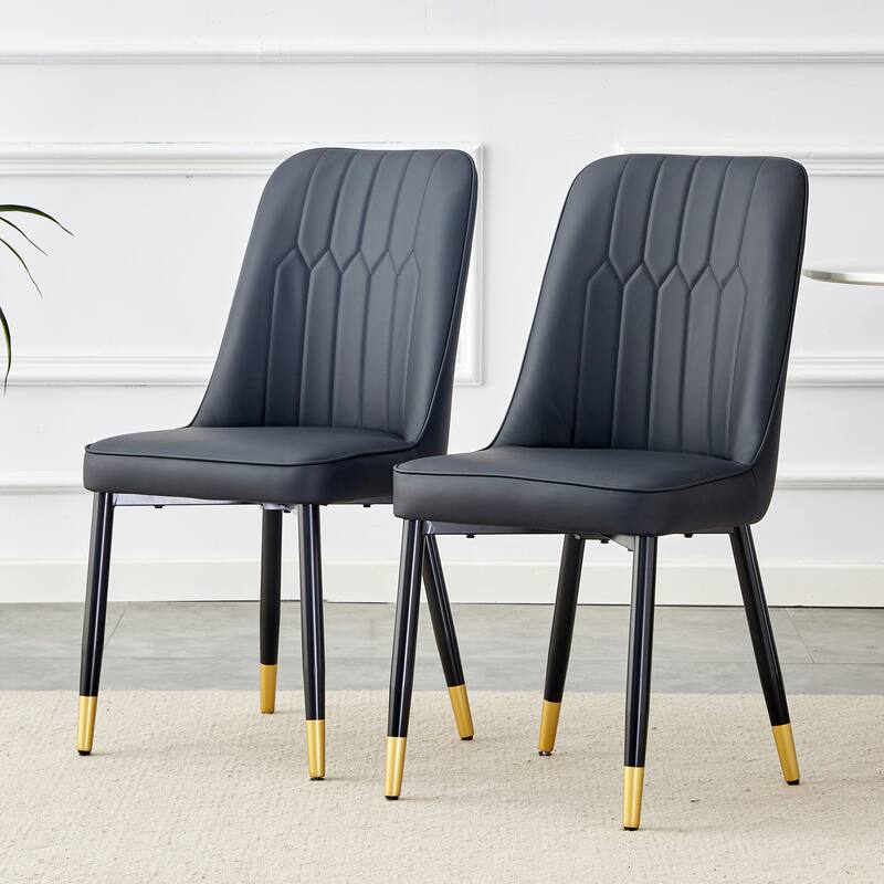 dining chairs and living room chairs. PU material and metal legs, suitable for kitchen, living room, and dining room,2 piece set