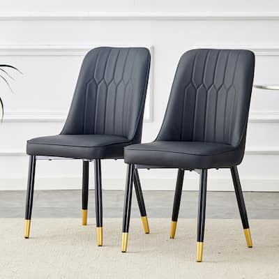 dining chairs and living room chairs. PU material and metal legs, suitable for kitchen, living room, and dining room,2 piece set