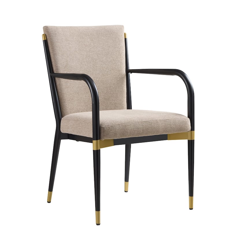 Christopher Knight Home - Modern Upholstered Metal Base Dining Armchair with Solid Back (Set of 2)