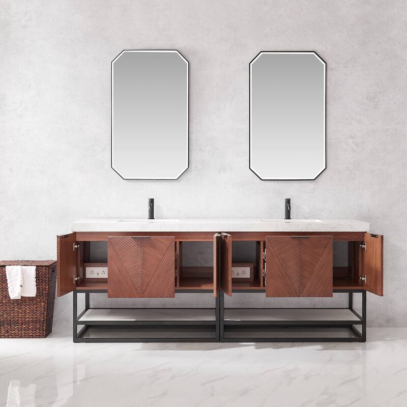 Mahon Double Bath Vanity with Composite Stone Top without Mirror