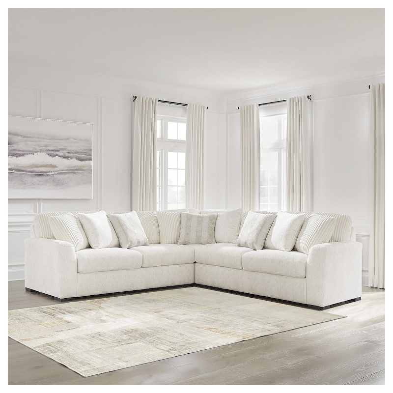 Signature Design by Ashley Chessington White 3-Piece Sectional - 121" W x 121" D x 40" H - White - Symmetrical