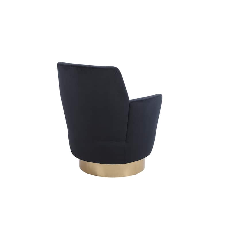 Swivel Accent Chairs Armchair for Living Room, Reading Chairs , Round Barrel Chairs with Gold Stainless Steel Base