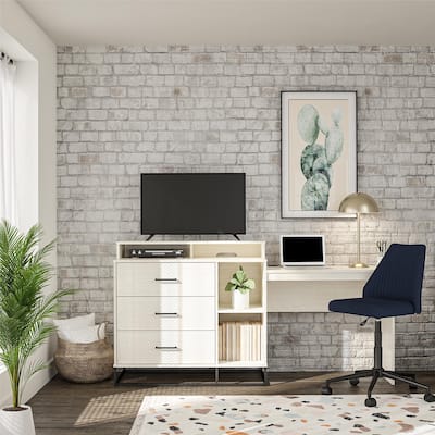 The Novogratz Kelly 3-in-1 Media Dresser and Desk Combo