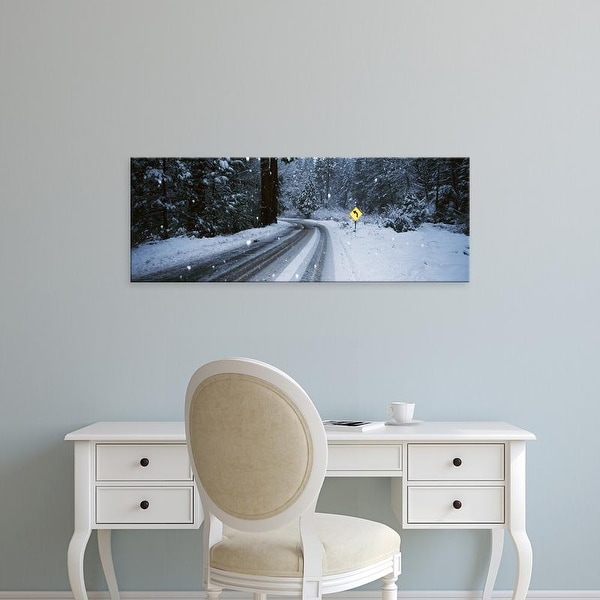 Easy Art Prints Panoramic Images's 'Arrow sign at roadside in forest, Yosemite National Park, California' Canvas Art