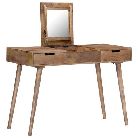 vidaXL Dressing Table 44"x17.7"x29.9" Solid Mango Wood