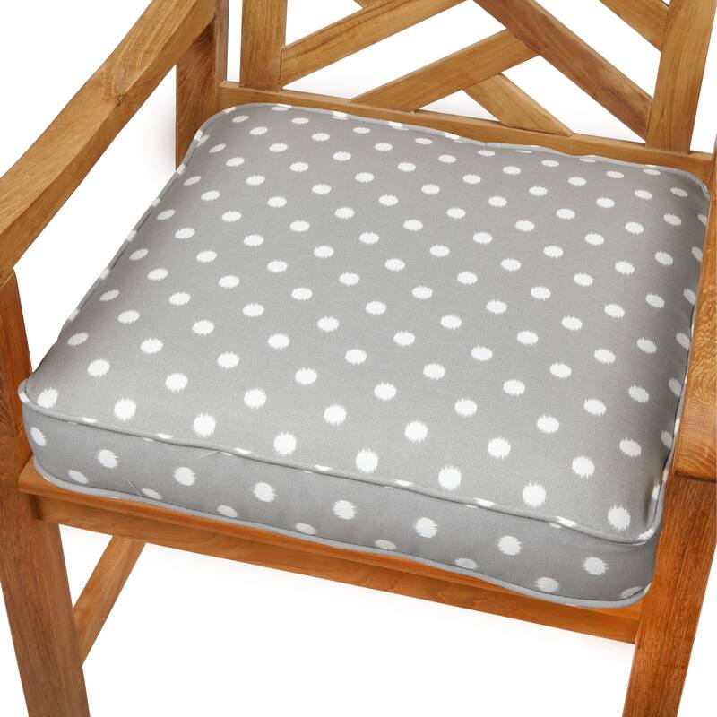 Sorra Home Grey Dots 19-inch Indoor/ Outdoor Corded Chair Cushion