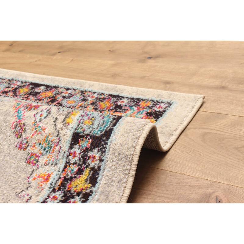 ECARPETGALLERY Machine Made Lea Ivory Area Rug