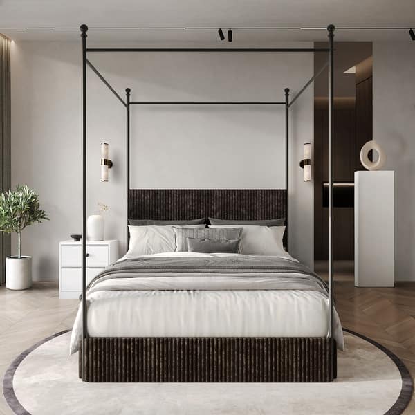 slide 2 of 23, CraftPorch Luxury Metal Canopy Bed