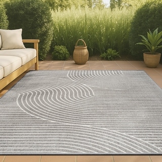 JONATHAN Y Odense Minimalist Curve Geometric Gray/Ivory Area Rug