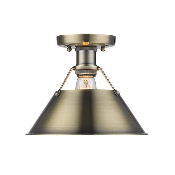 slide 2 of 2, Yep by Golden Lighting Orwell 1-light Flush Mount in Brushed Champagne Brass - Gold