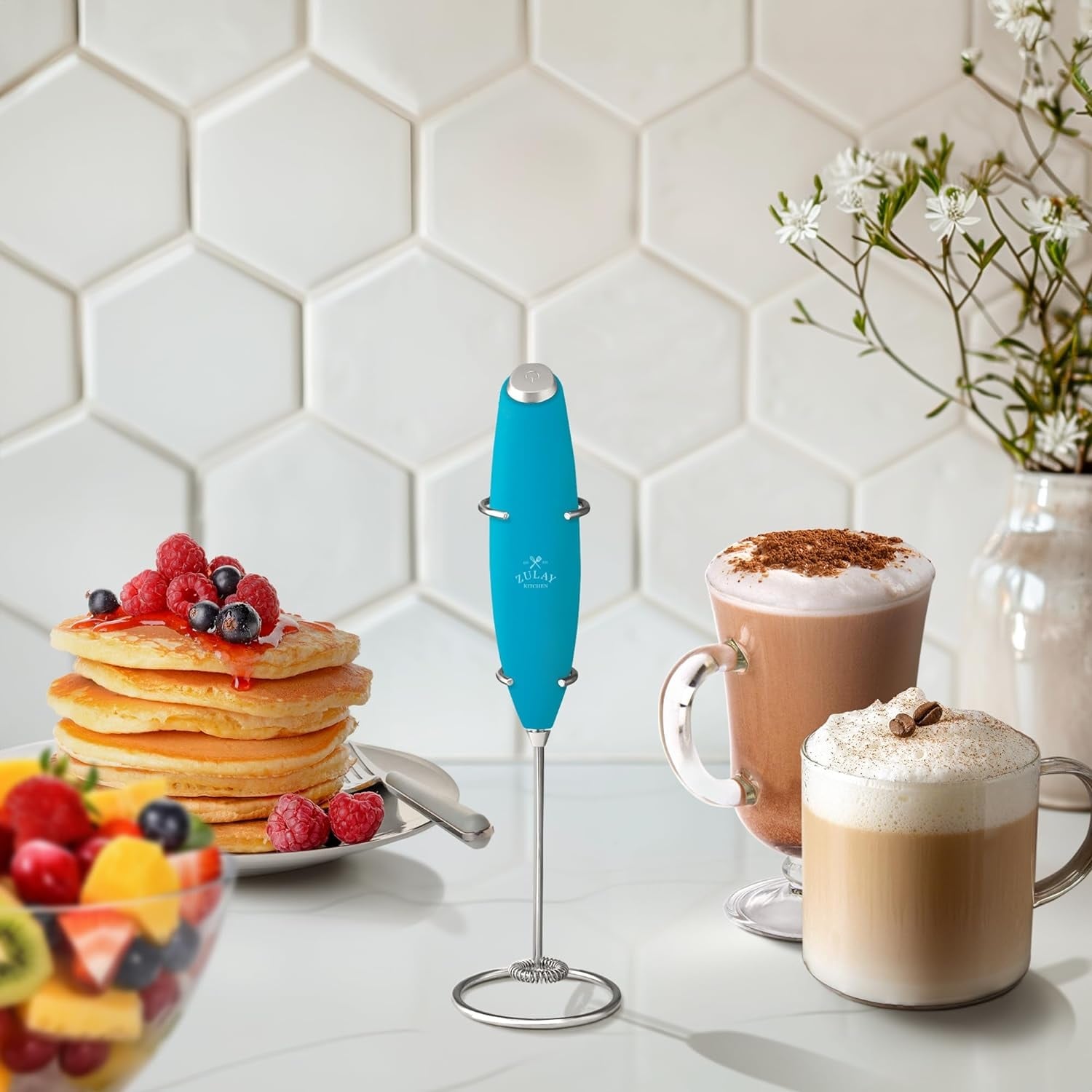 Zulay Kitchen Powerful Milk Frother Wand - Ultra Fast Handheld