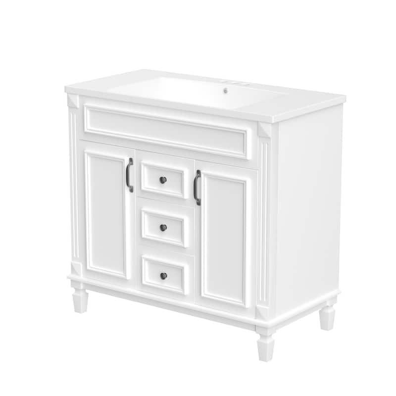 36'' Bathroom Vanity with Top Sink,2 Soft Closing Doors and 2 Drawers