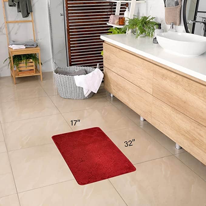 Machine Washable Kitchen & Bathroom Mat, Slip Resistant Backing
