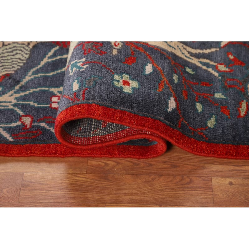 Animals Pictorial Ziegler Oriental Foyer Rug Handmade Wool Carpet - 4'1"x 5'11"