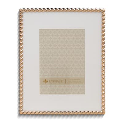 Curata Gold-Tone 8x10 Rope Metal Photo Frame with Mat For 5x7 Photo
