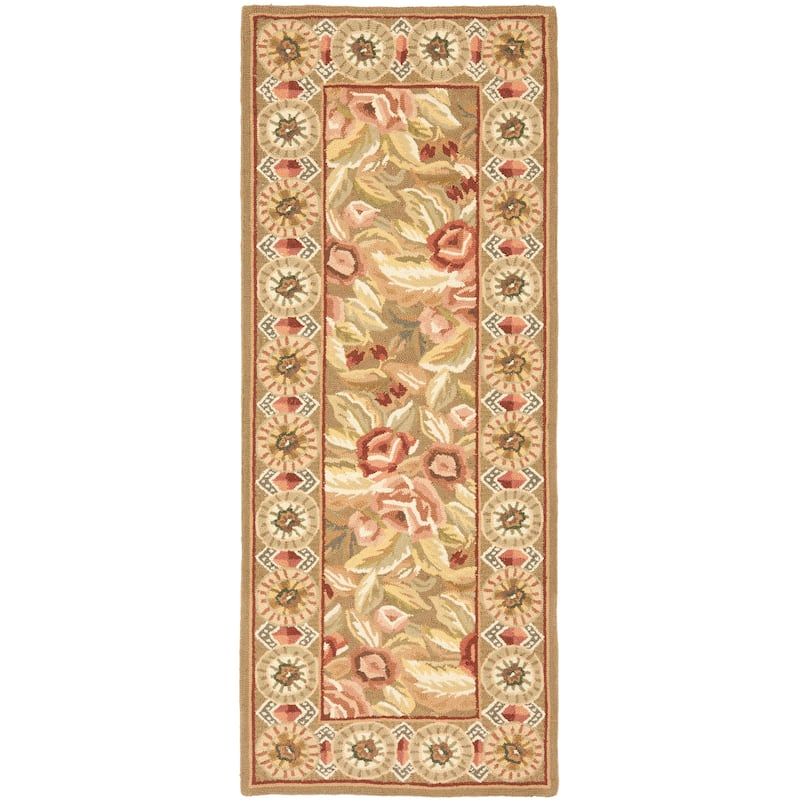 SAFAVIEH Handmade Chelsea Vermont French Country Wool Rug - 2'6" x 12' Runner - Brown