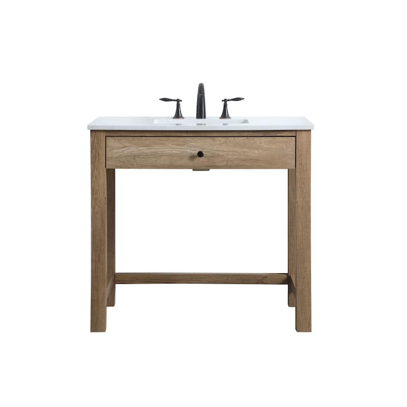 Elegant Lighting VF14836 Hudson 36" Free Standing Single Basin Vanity - Natural Oak