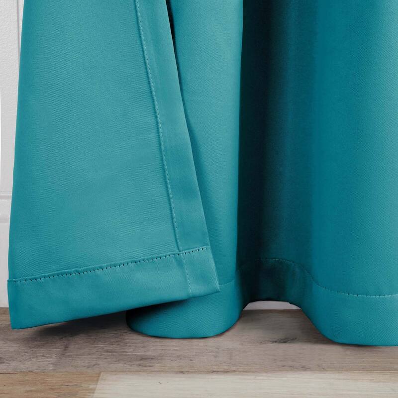 Superior Solid Machine Washable Room Darkening Curtains with Back Tabs, Set of 2