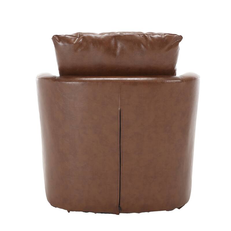 32.68" Swivel Barrel Chair with Metal Base