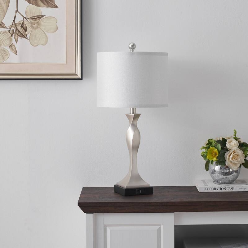 KAWOTI 25.62 inch Table Lamp Set with USB Ports, Bulbs(Set of 2)