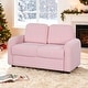 preview thumbnail 3 of 28, Gymax 2-Seat Kids Sofa Toddler Sofa Couch w/ Soft Teddy Fleece Pink