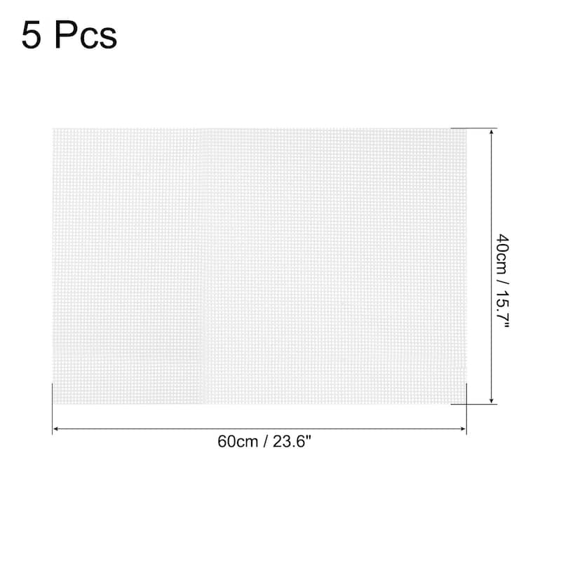 5 Pcs 15.7 x 23.6" Silicone Dehydrator Sheets Fruit Dryer Mesh Mat, White - White