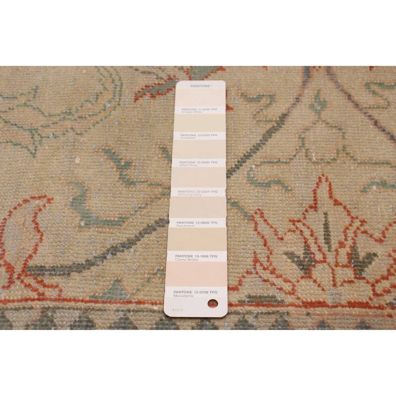 ECARPETGALLERY Hand-knotted Antalya Vintage Khaki Wool Rug - 8'0 x 9'9