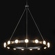 preview thumbnail 9 of 8, Rezz Black Modern Wagon Wheel LED Large Chandelier - 33.86 in. W x 32.68 in. H x 33.86 in. D