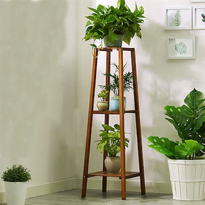 3 Tier Potted Bamboo Flowers Stand Corner Plant Rack