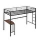 preview thumbnail 7 of 25, Modren Twin Over Full Metal Bunk Bed with Desk,Ladder and Quality Slats for Bedroom