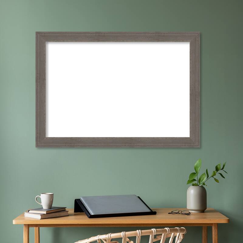 Amanti Art Alta Brown Grey Framed Dry Erase Magnetic Board