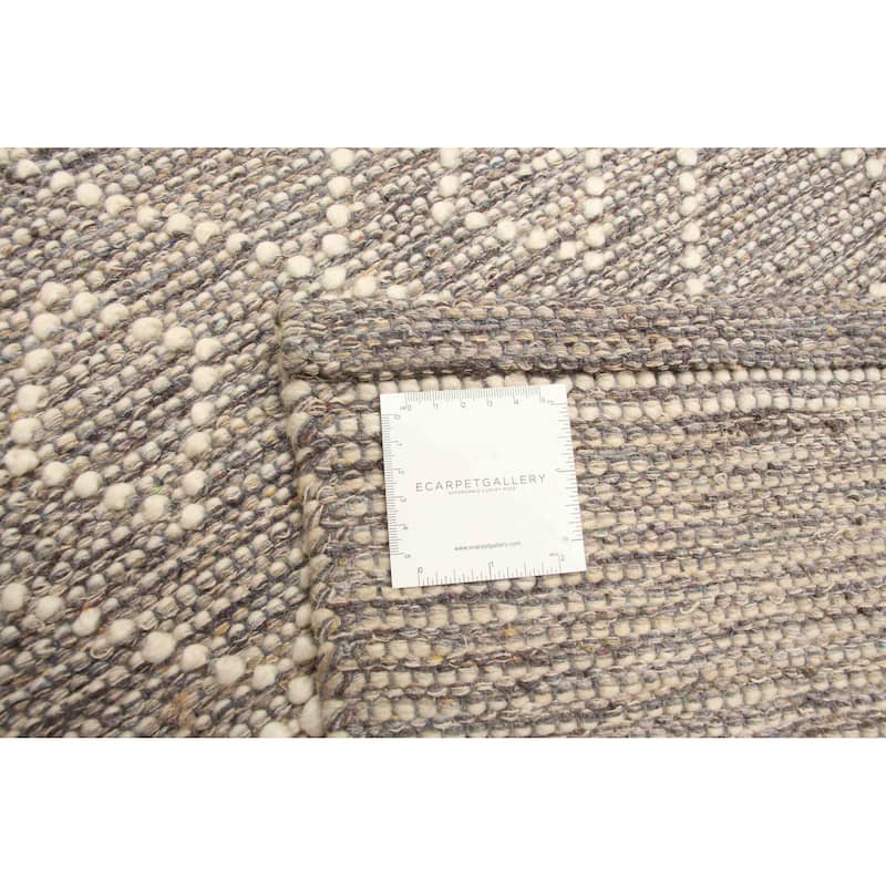ECARPETGALLERY Braid weave Sienna Taupe Wool Rug - 6'0 x 9'1