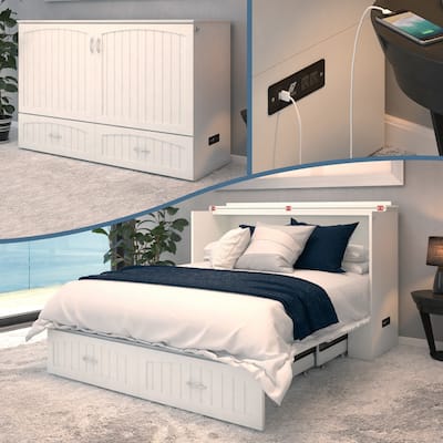 AFI Elena Murphy Bed Chest with Storage and Built-in Charger