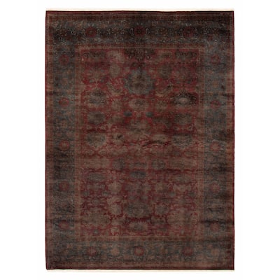 ECARPETGALLERY Hand-knotted Vibrance Red Wool Rug - 6'1 x 8'4