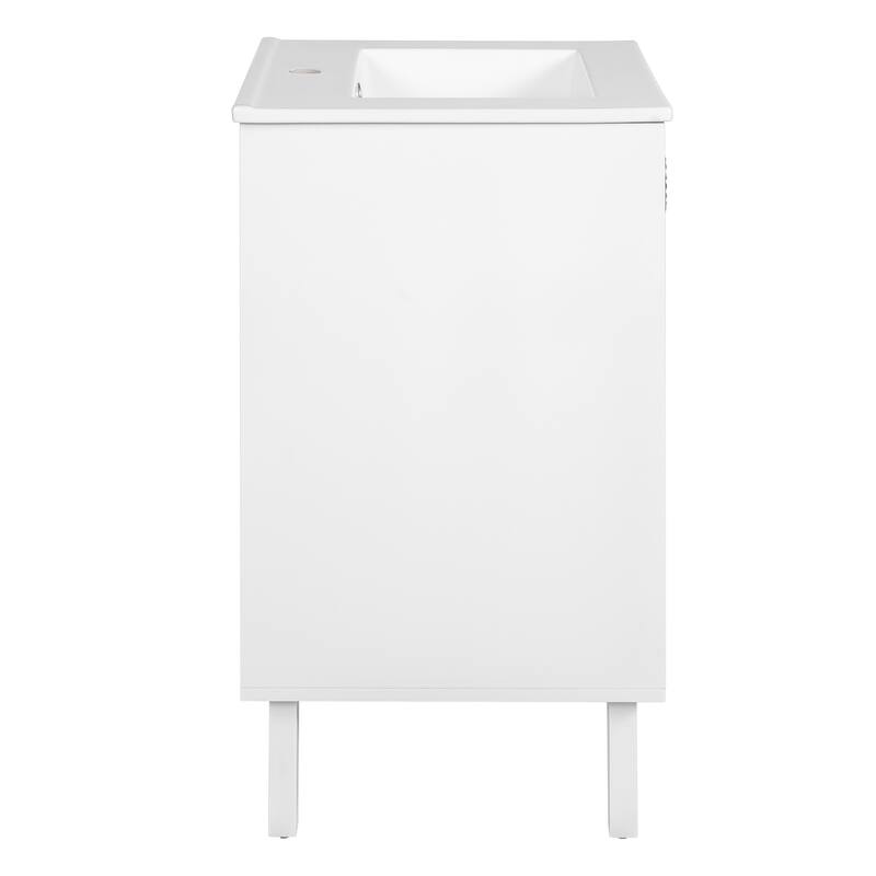 GDFStudio - Montclair French-Style Freestanding Bathroom Vanity with Ceramic Sink and Soft-Close Door & Chic Half-Moon Pulls