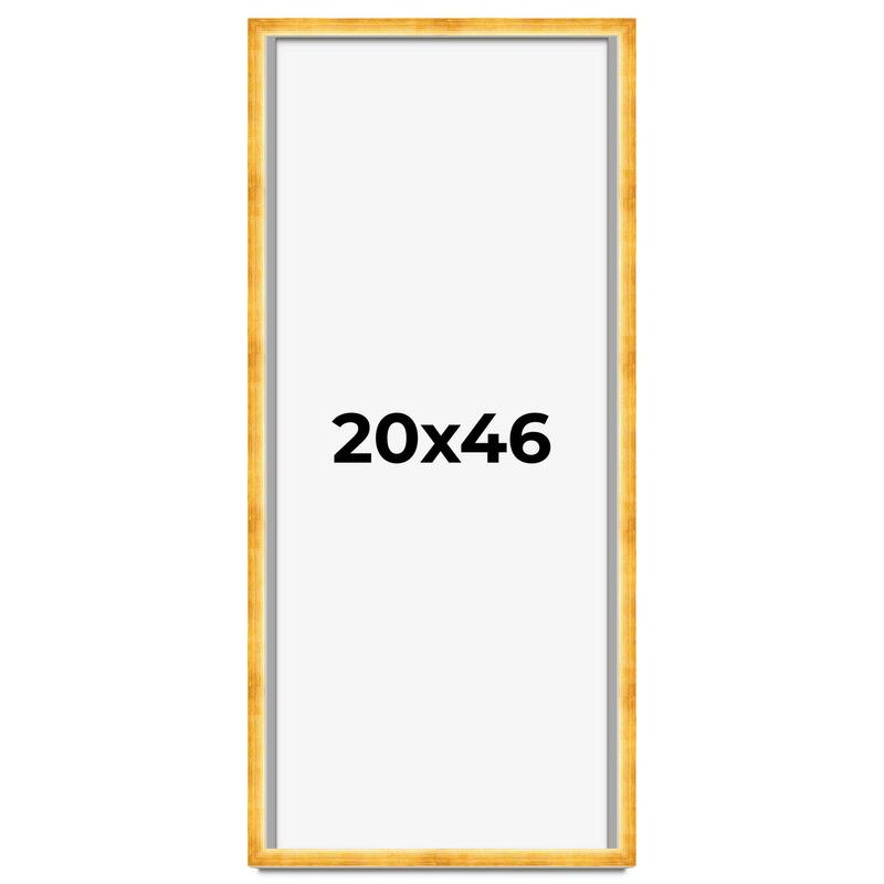 20x46 Shadow Box Frame Gold | 1.625 Inches Deep Real Wood Traditional