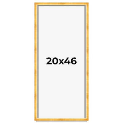 20x46 Shadow Box Frame Gold | 1.625 Inches Deep Real Wood Traditional