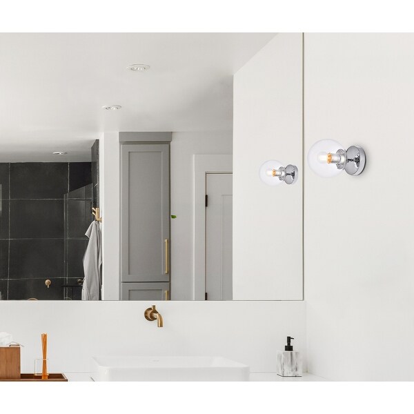 Miko Six inch Dual Flush Mount and Bath Sconce with Clear Glass