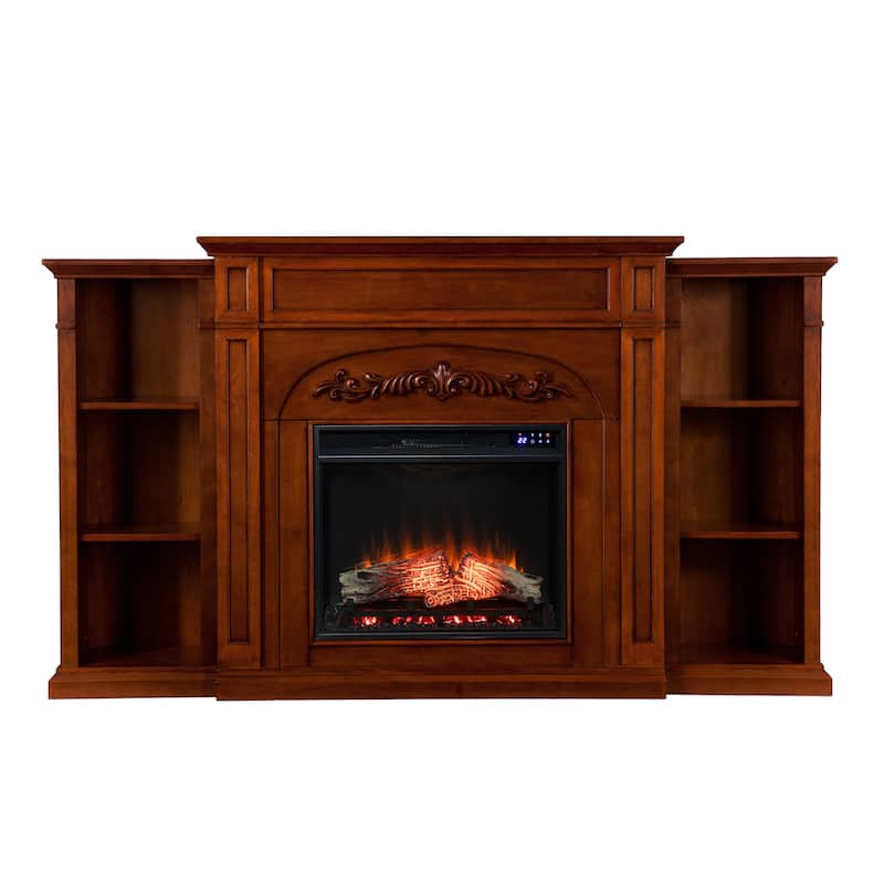 SEI Furniture Gogisgi 72-inch Electric Fireplace with Shelves
