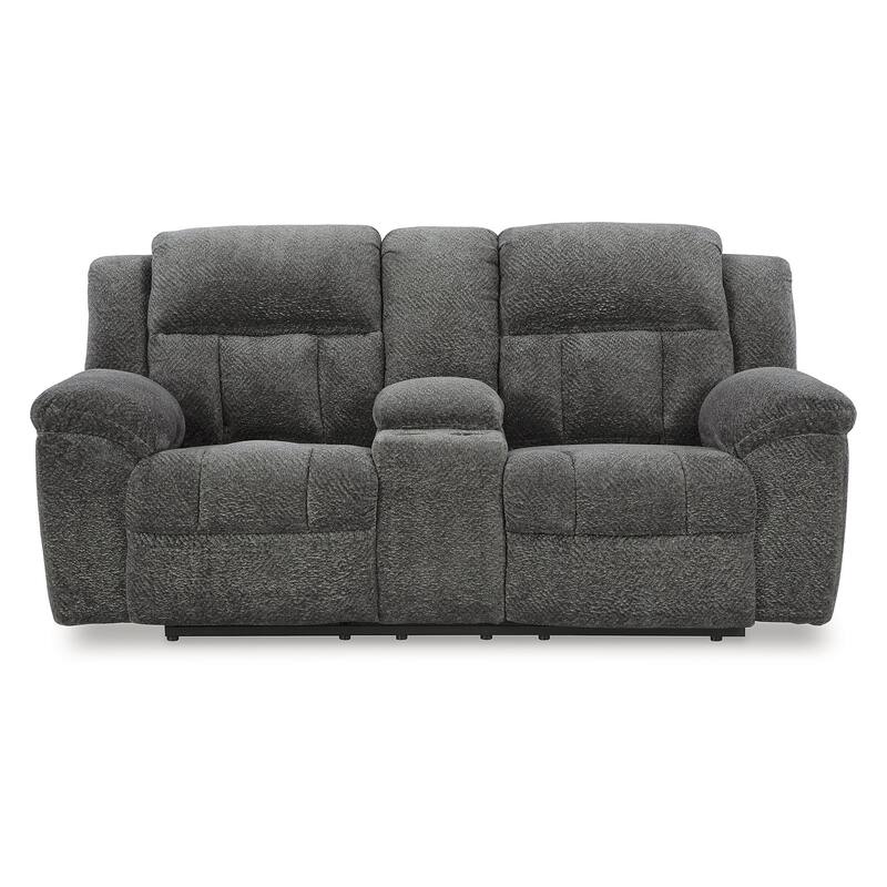 Signature Design by Ashley Frohn Double Reclining Loveseat with Console - 80"W x 40"D x 42"H